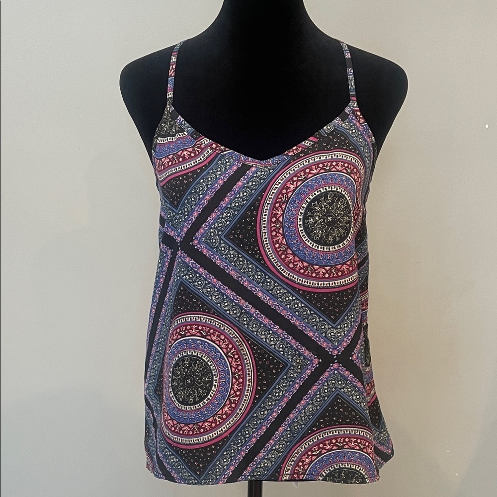 Women's Multicolor Geometric Print Top Hollister xs